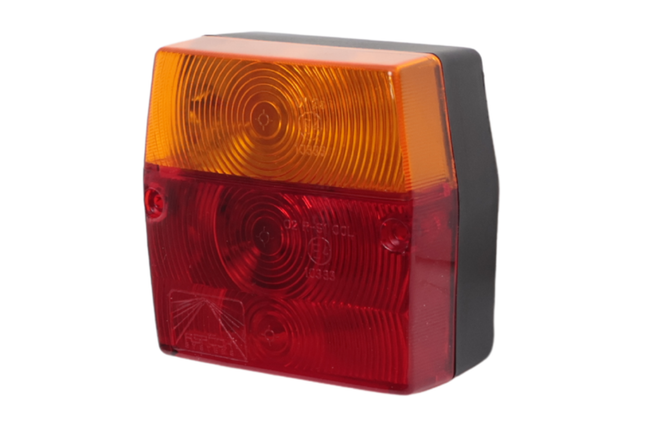 Aspock Achterlicht - Aspock Minipoint - links/rechts - 98x90x49 mm - tule aansluiting - inclusief bijbehorende bouten