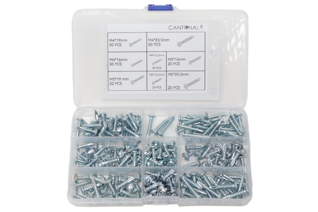 Cantonal Assortiment zelftapschroeven 200 delig