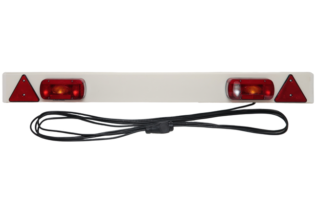 Cantonal Lichtbalk voor aanhanger - 150 cm breed - 13 polige stekker op 9 meter hoofdkabel