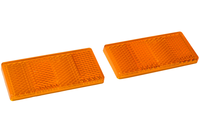 Cantonal Oranje/gele reflector 70x30 mm zelfklevend - set van 2 stuks