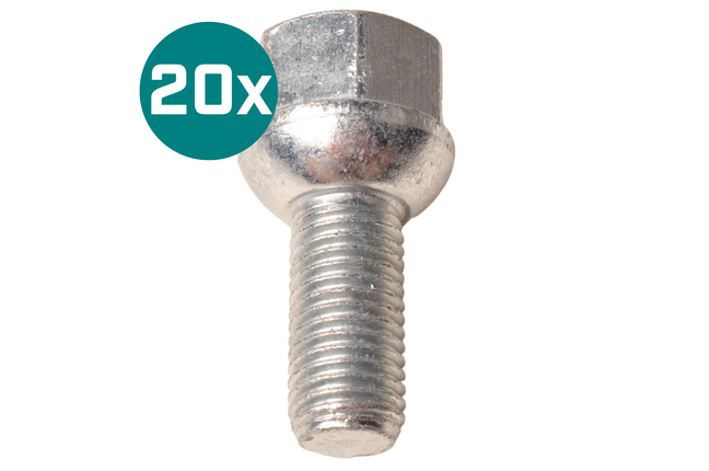 Cantonal Set van 20 wielbouten - bolconisch/sferisch - M12x1.5