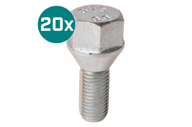 Cantonal Set van 20 wielbouten - kegelconisch - M12x1.5