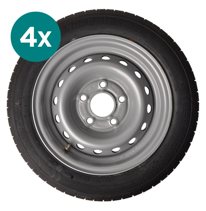 Kenda Set van 4 wielen - 195/50R13C - steekmaat: 5x112 - draagvermogen: 900 kg - naafdiameter: 67 mm