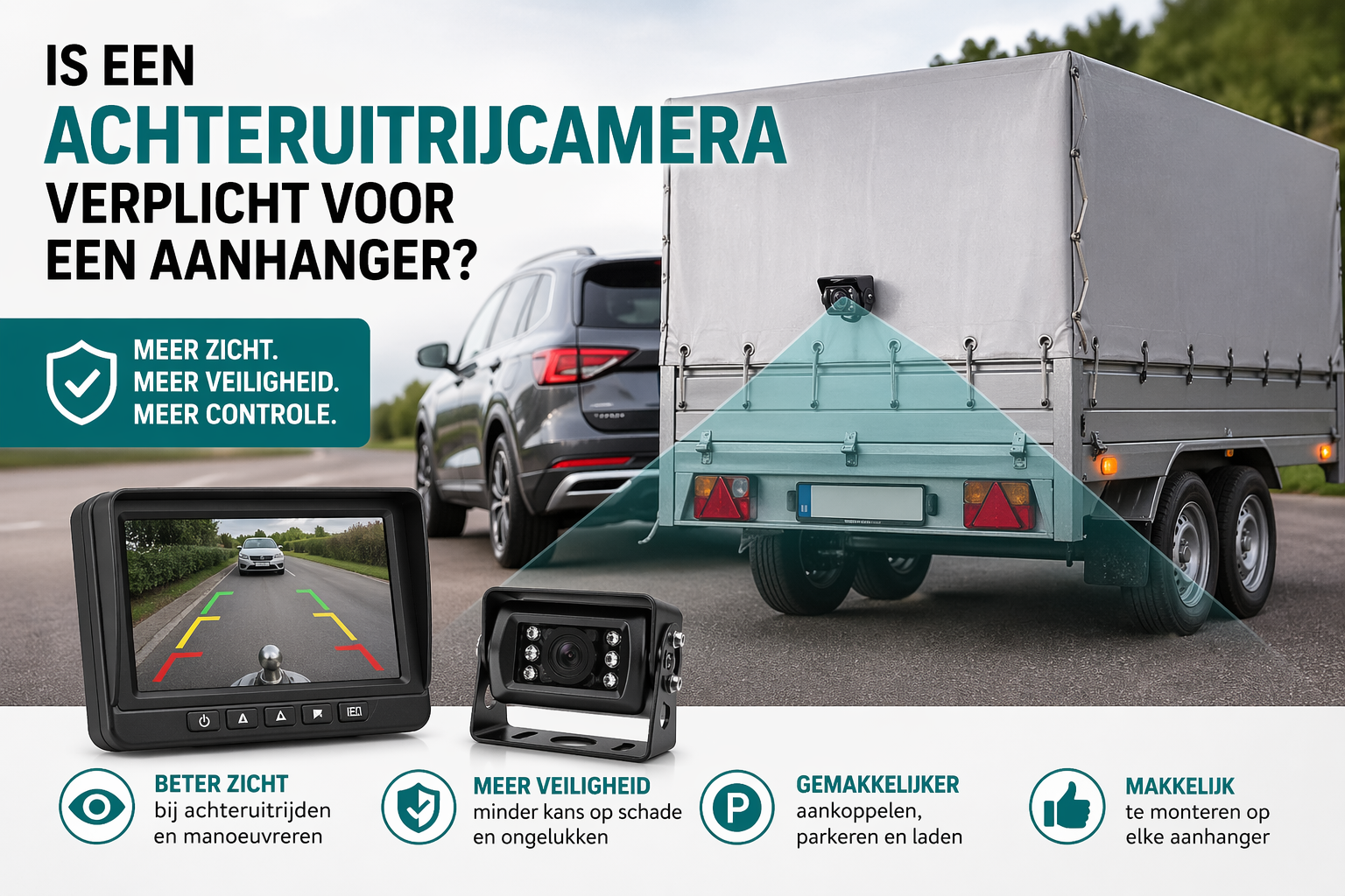 Is een achteruitrijcamera verplicht voor een aanhanger?
