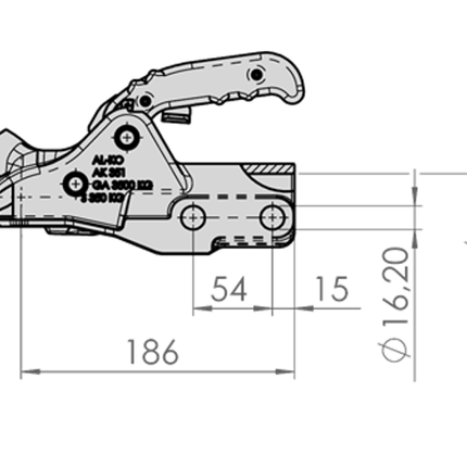 AL-KO AL-KO AK351 - rond 60 mm - 3500 kg - geremde koppeling