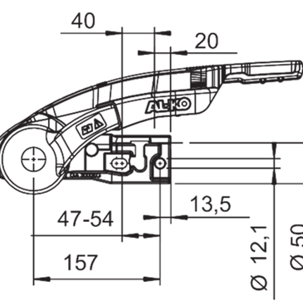 AL-KO AL-KO AKS3004 antislinger geremde koppeling - rond 35/45/50 mm - 3000 kg - inclusief slot en safetyball