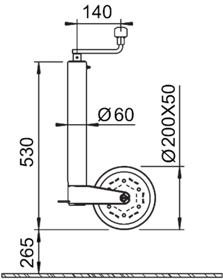 AL-KO AL-KO neuswiel - 60 mm - draagvermogen: 500 kg - Heavy duty voor losse klem