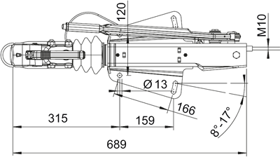 AL-KO AL-KO oplooprem aanhanger - 251S - maximaal trekvermogen: 2600 kg - V-dissel aansluiting - onderbouw