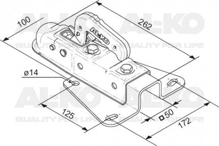 AL-KO AL-KO V-dissel AK7 Plus/75V - koker 50 mm - 750 kg - ongeremde koppeling