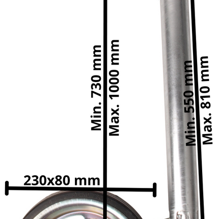 AL-KO Neuswiel AL-KO - 48 mm - draagvermogen: 300 kg - stalen velg en massief rubber wiel - inclusief slinger met druklager en kogeldrukmeter