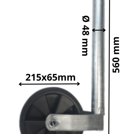AL-KO Neuswiel Caravan Plus AL-KO - rond 48 mm - draagvermogen: 150 kg - extra lang - kunststof velg met kunststof wiel