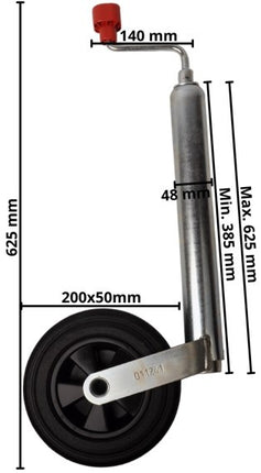 AL-KO Neuswiel Compact AL-KO - rond 48 mm - draagvermogen: 150 kg - kunststof velg met massief rubber wiel