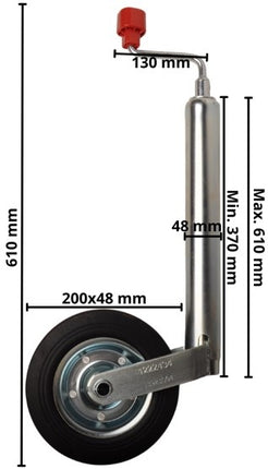 AL-KO Neuswiel Compact AL-KO - rond 48 mm - draagvermogen: 150 kg - stalen velg met massief rubber wiel