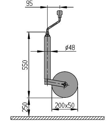 AL-KO Neuswiel Plus AL-KO - rond 48 mm - draagvermogen: 300 kg - verlengde uitvoering - stalen velg