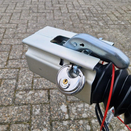 Albe Disselslot koker Albe - premium - zilver - staal - incl. RVS discusslot met 2 sleutels