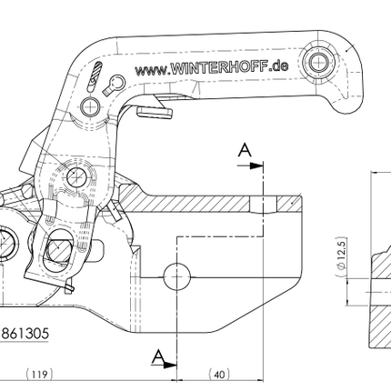 Albe Winterhoff/Albe EM350RC - rond 60 mm - 3500 kg - geremde koppeling