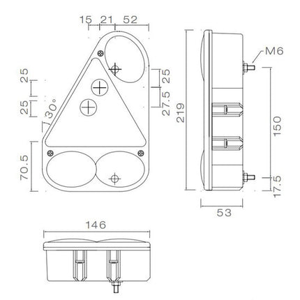 Aspock Achterlicht - Aspock Earpoint 3 - links - 5 + 3-polige connector