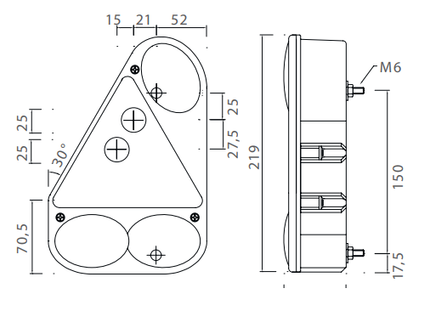 Aspock Achterlicht - Aspock Earpoint 3 - rechts - 5 + 3-polige connector