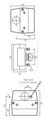 Aspock Achterlicht - Aspock Minipoint - links/rechts - 5-polige connector - inclusief kentekenverlichting