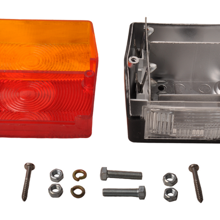 Aspock Achterlicht - Aspock Minipoint - links/rechts - 98x90x49 mm - tule aansluiting - inclusief bijbehorende bouten