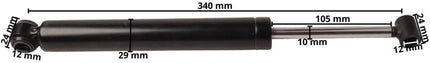 BPW Oploopremdemper ZAF 2,8-2 / ZAF 3,0-3 / ZAAQ 3,0-3 - uitgeschoven lengte 340 mm
