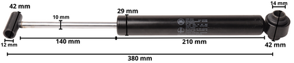 BPW Oploopremdemper ZAF 3,5-1 - Lengte 380 mm