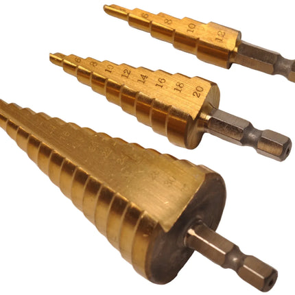 Cantonal 3 stuks stappenboren plaatfrezen met titanium coating