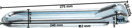 Cantonal Achterbord scharnier 27 cm