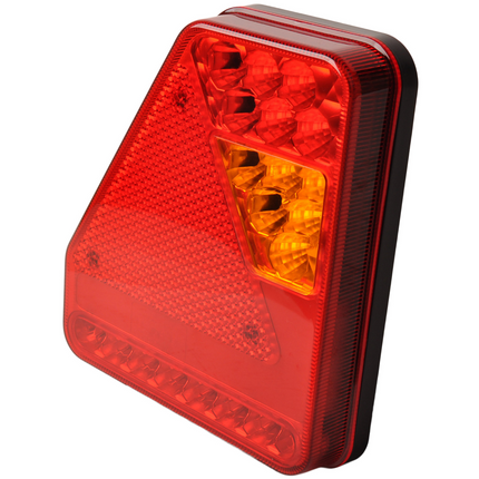 Cantonal Achterlicht - Glotrac - LED - links - 208x188x40 mm - inclusief mistlamp en driehoekreflector
