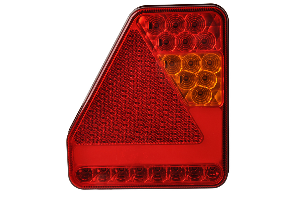 Cantonal Achterlicht - Glotrac - LED - links - 208x188x40 mm - inclusief mistlamp en driehoekreflector