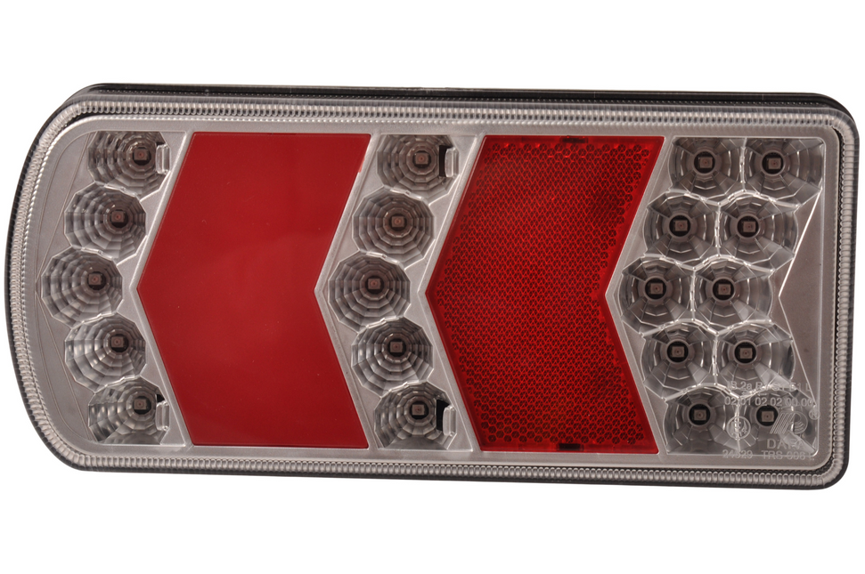 Cantonal Achterlicht - Glotrac - LED - links - 230x105x40 mm - inclusief mistlamp en reflector