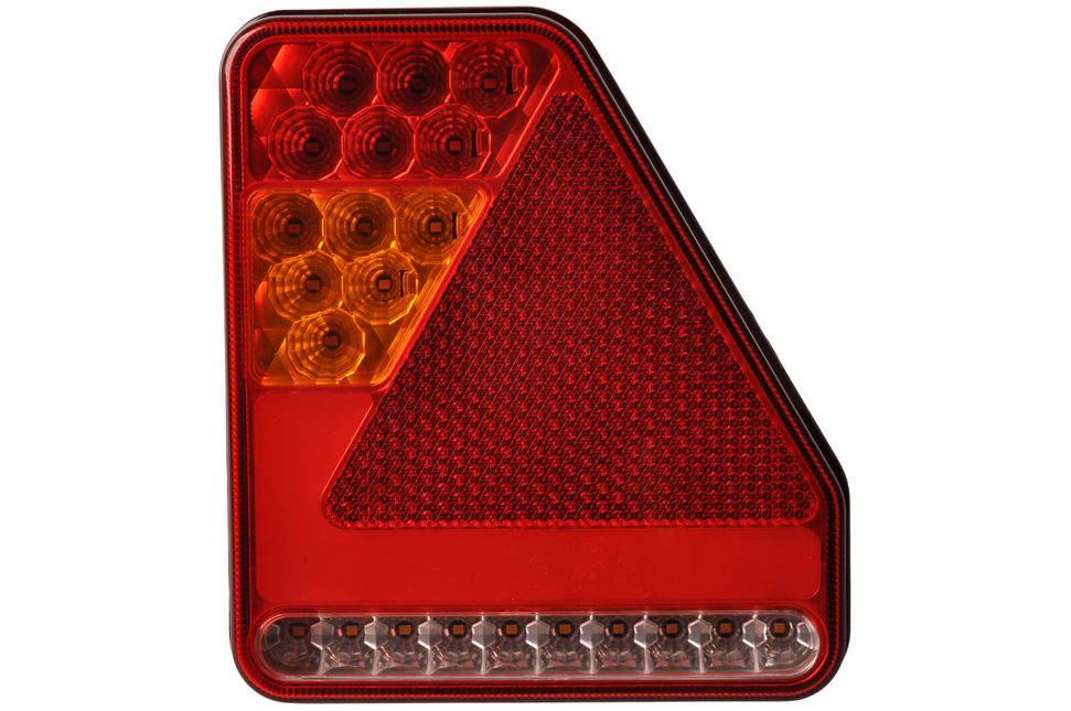Cantonal Achterlicht - Glotrac - LED - rechts - 208x188x40 mm - inclusief achteruitrijverlichting en driehoekreflector