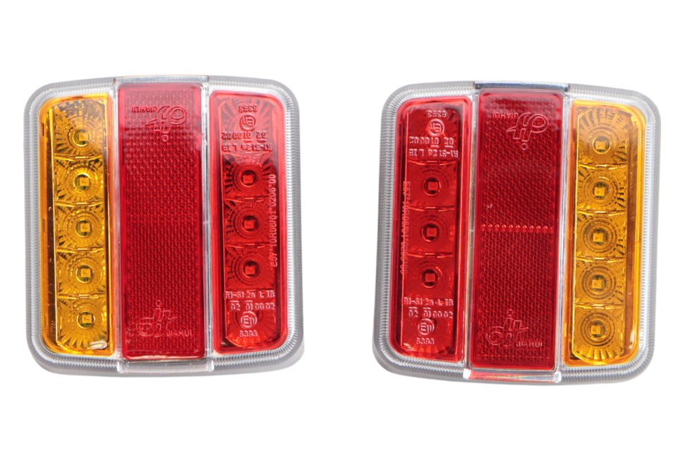 Cantonal Achterlicht set - Cantonal LED - 4 functies - 105x98x35 mm - 5-polige connector