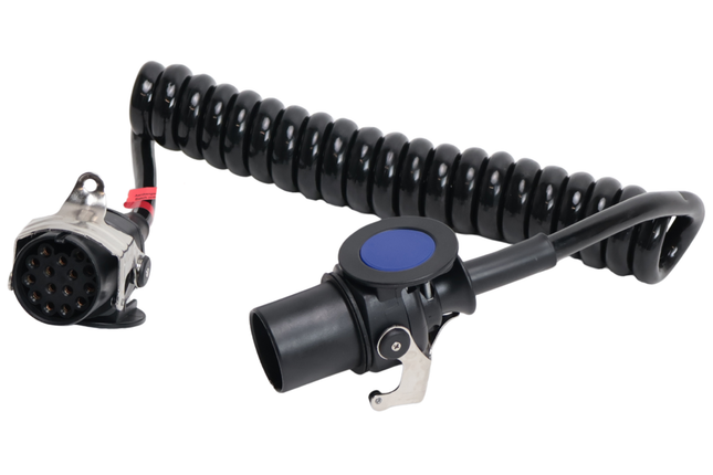 Cantonal ADR spiraalkabel vrachtwagen - 15-polig - 2,5 meter - 24V