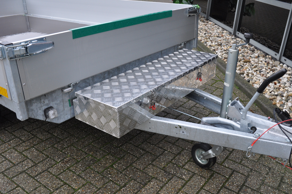 Cantonal Aluminium disselkist 1200x380x195 mm - 2,5 mm wanddikte - ideaal voor plateauwagens en autotransporters - water- en stofdicht - incl. spansluitingen