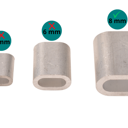 Cantonal Aluminium klemkous voor 8 mm staaldraad