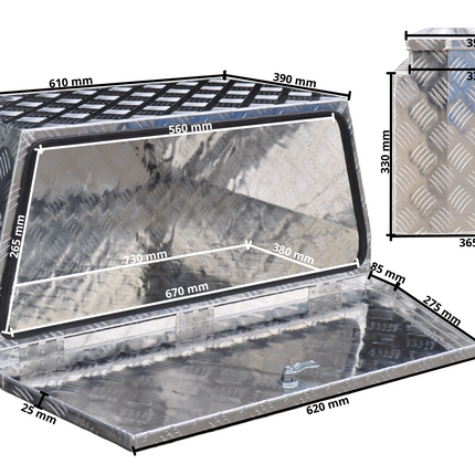 Cantonal Aluminium traanplaat disselkist 760x380x400 mm