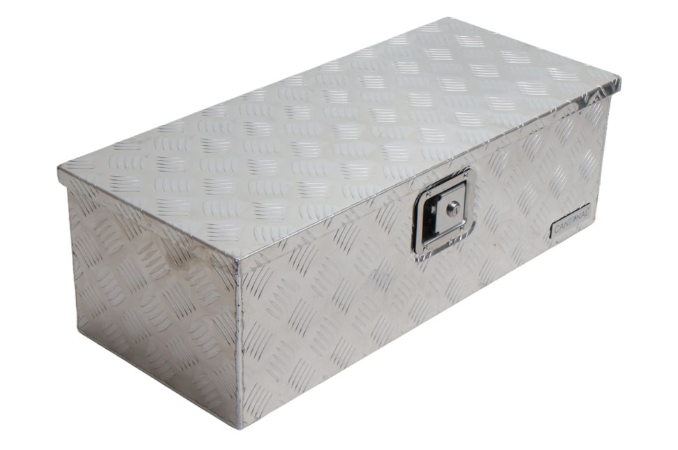 Cantonal Aluminium traanplaat disselkist/gereedschapkist/disselbak 765x330x245 mm - inbouwslot - 1,3 mm dikte