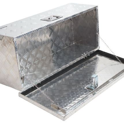 Cantonal Aluminium traanplaat disselkist/gereedschapkist/disselbak 765x330x245 mm - inbouwslot - 1,3 mm dikte