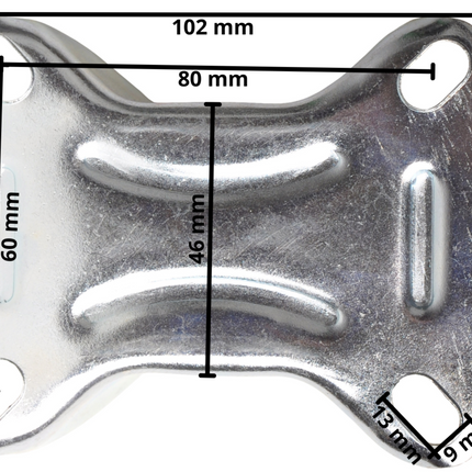 Cantonal Bokwiel 125 mm - 100 kg - totale hoogte: 150 mm