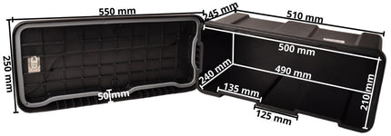 Cantonal Bovenbouw disselbak - 550x250x295 mm van kunststof materiaal met T-sluiting