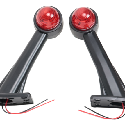 Cantonal Breedtelicht Rood/Wit licht 19 cm lang in schuine hoek - 2 stuks - links en rechts - LED