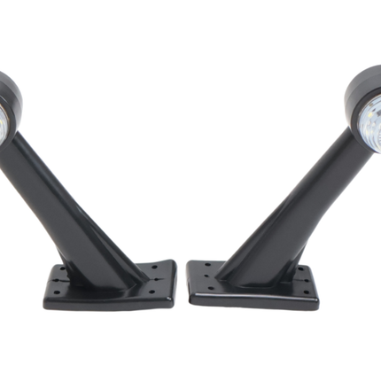 Cantonal Breedtelicht Rood/Wit licht 19 cm lang in schuine hoek - 2 stuks - links en rechts - LED