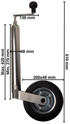 Cantonal Complete neuswiel set - 48 mm - bestaande uit neuswiel, neuswiel klem en bevestigingsmaterialen