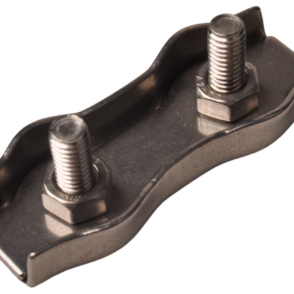 Cantonal Duplex klem van RVS voor staaldraad (6mm)