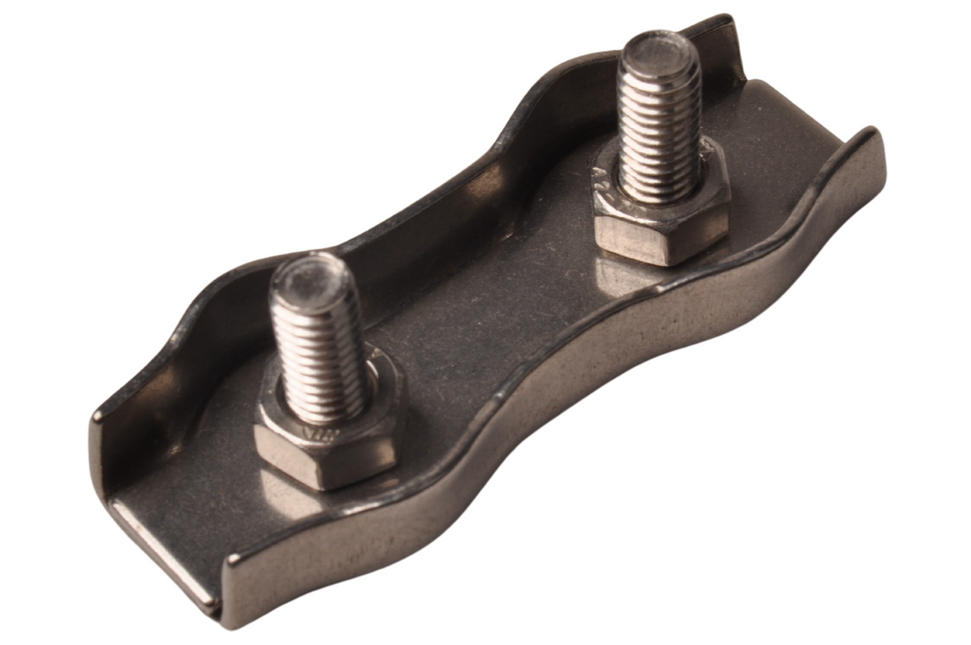 Cantonal Duplex klem van RVS voor staaldraad (6mm)