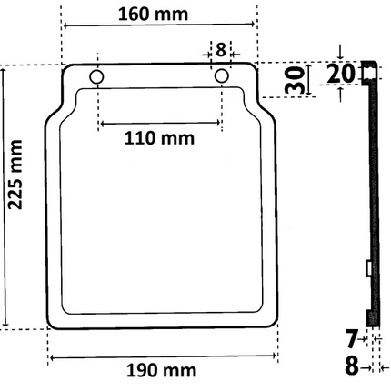 Cantonal Flexibele spatlap aanhanger kunststof (190x220 mm) - 2 stuks
