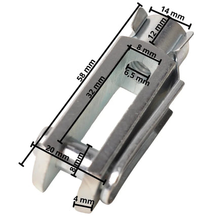 Cantonal Gaffel met borgclip M8 x 32