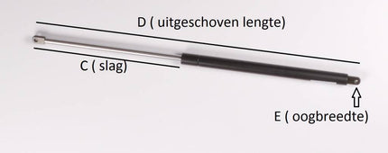 Cantonal Gasveer 405 mm - 400N - geschikt voor Saris RT500 Speedy zonder fietsendrager