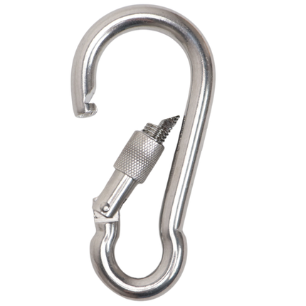 Cantonal Grote karabijnhaak RVS met schroefsluiting 120x11 mm- 17 mm oogdiameter